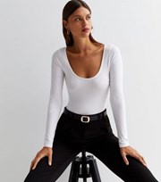 New Look White Scoop Neck Long Sleeve Bodysuit